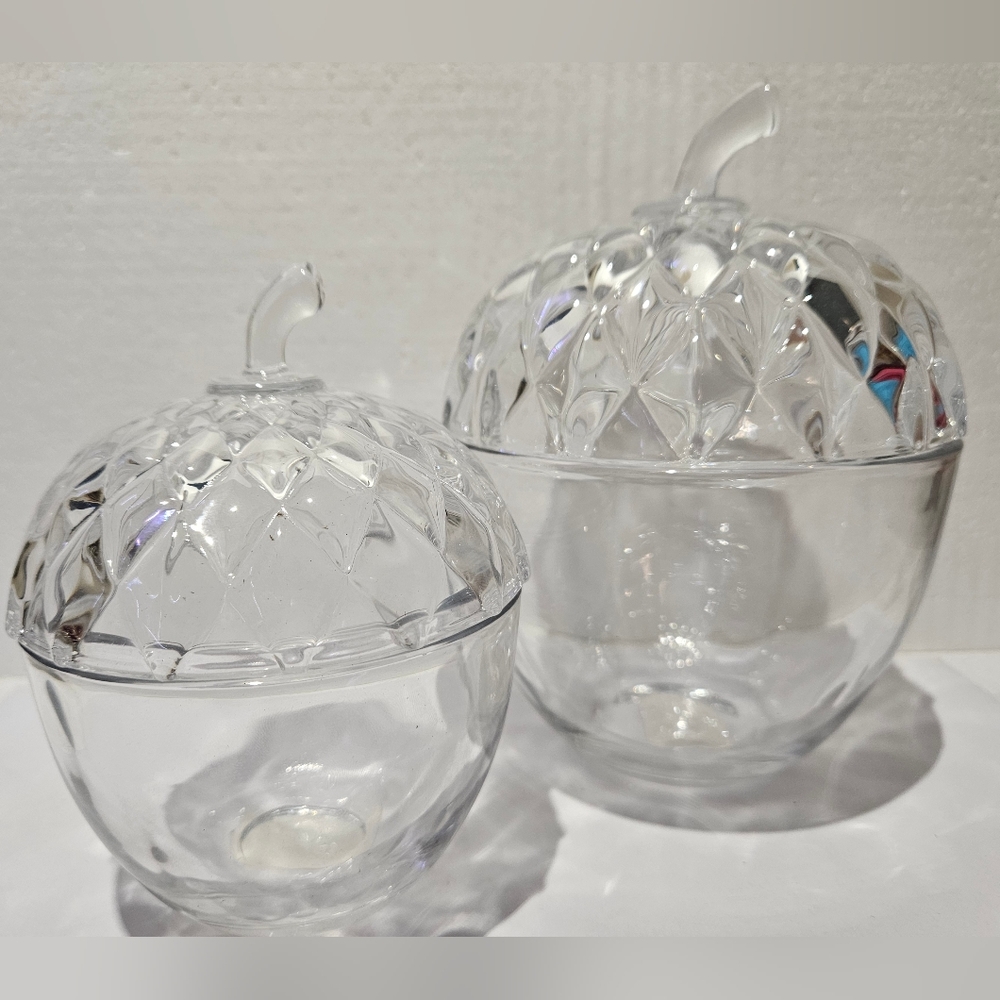 Pressed Glass Acorn Jars